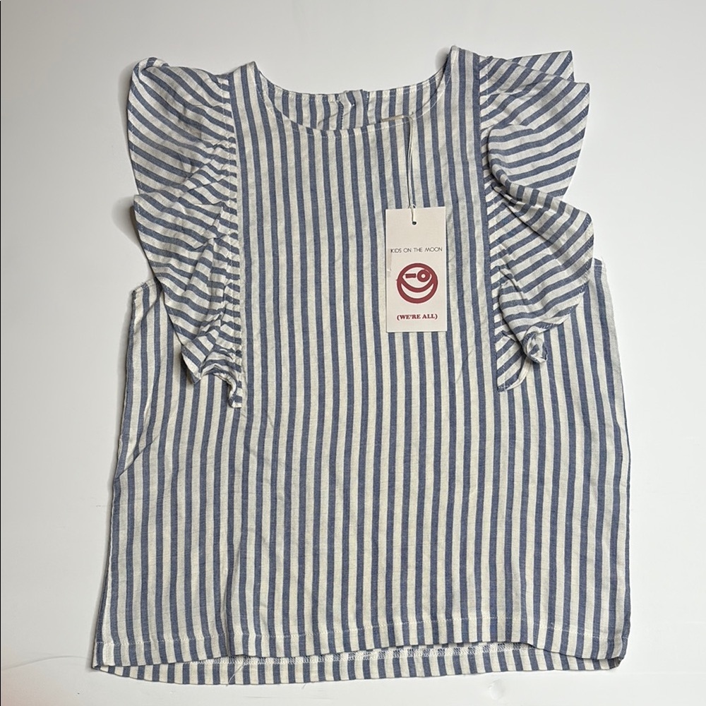 Blue and White Kids Blouse with Elegant Design
